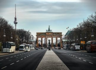 the entrance of a city