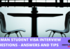 german student visa interview questions
